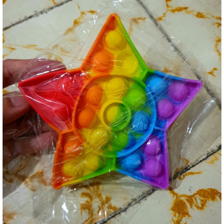 [50+ Model Pop It] POP IT ALL VARIANT | Popit Rainbow Macaron Sugus UV Colorful-Bintang Rainbow