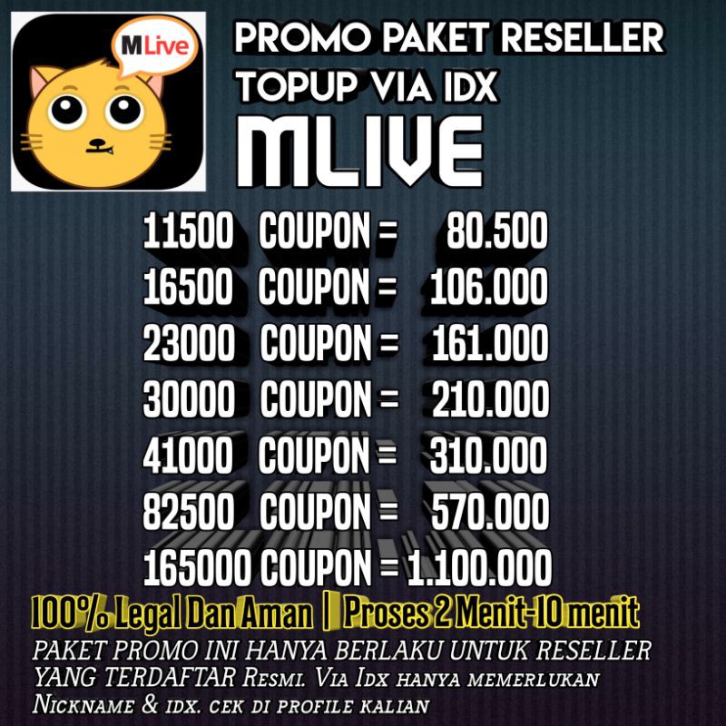 Topup Mlive Via Idx Khusus Reseller Shopee Indonesia