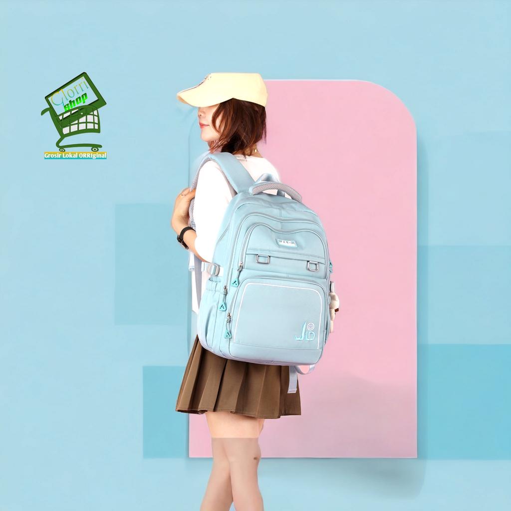 Tas Ransel Laptop Polos Wanita Kekinian AntiAir Untuk Smp Sma dari Tas Wanita.Official