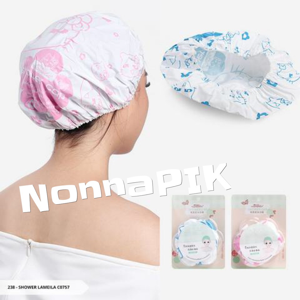 Shower Cap motif Bunga Impor Korea