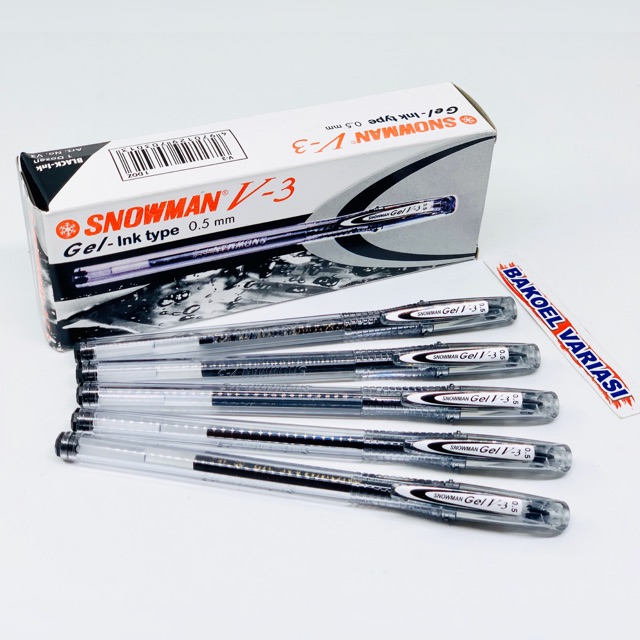 

qwe (12 Pcs) Pulpen Snowman V3 Pen Gel 0.5mm Bulpen Bolpoin Gel