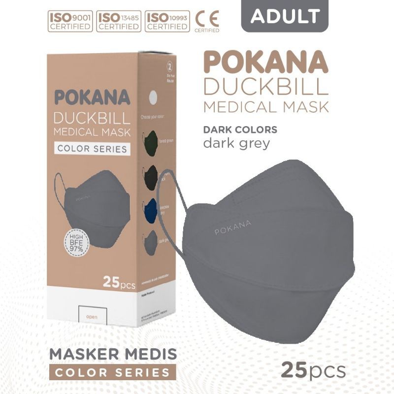 Pokana Duckbill  4 -ply Earloop Medical Face Mask Adult - Box isi 25 pcs