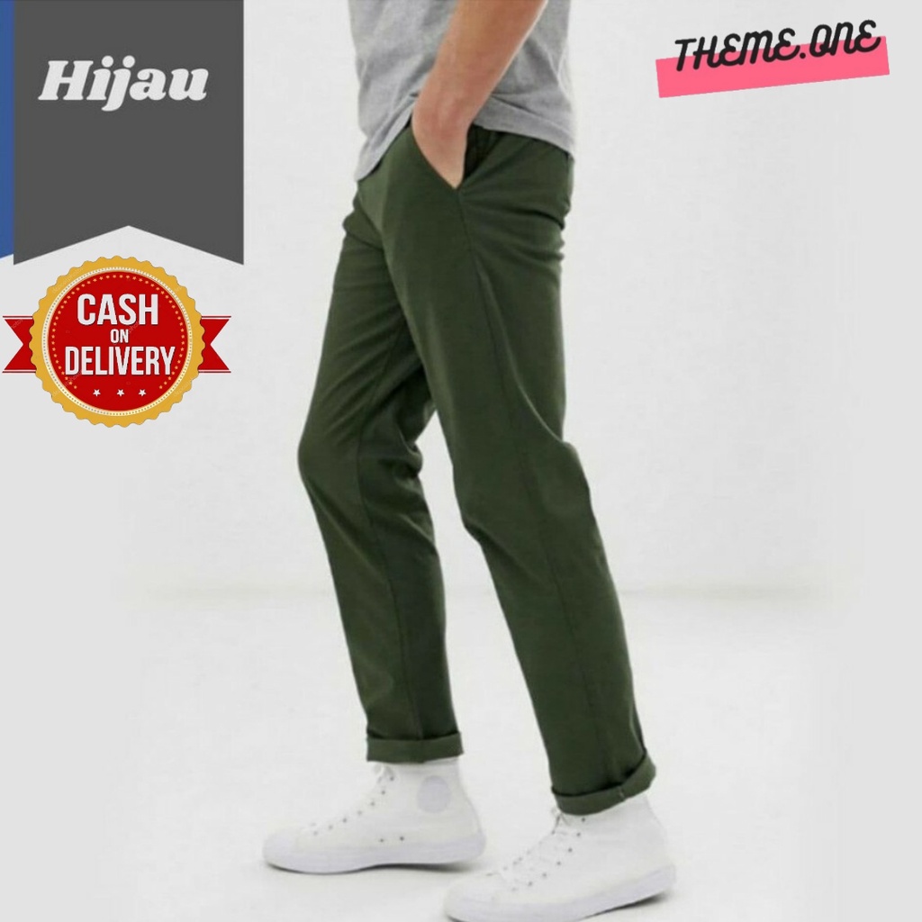 CELANA CHINO ANKLE PANTS PANJANG PRIA SLIMFIT KERJAHARIAN SANTAI KASUAL FORMAL HITAM ABU CREAM MOCCA CELANA CHINO PRIA