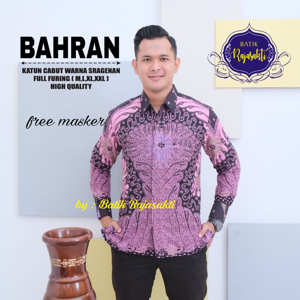 BAHRAN RAJASAKTI KEMEJA BATIK SOLO PRIA LENGAN PANJANG LAPIS FURING ATASAN BATIK PREMIUM MODERN KATUN HALUS BAHUWIRYA  BANAMITRA BANAMITRA PUTIH BANGSAWAN BAYU PUTRA BERLIAN BIRU BHARATAYUDA BIMASENA BIRENDRA BIRU INDAH BRAHMAKERTA BRAHMAKERTA MERAH