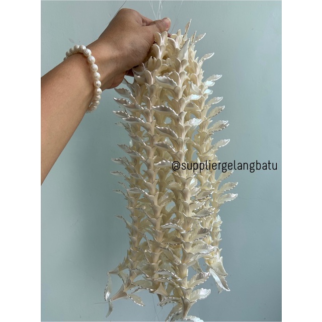 bahan Mutiara Sintetis daun dan bunga WHITE PEARL payet rajut manik