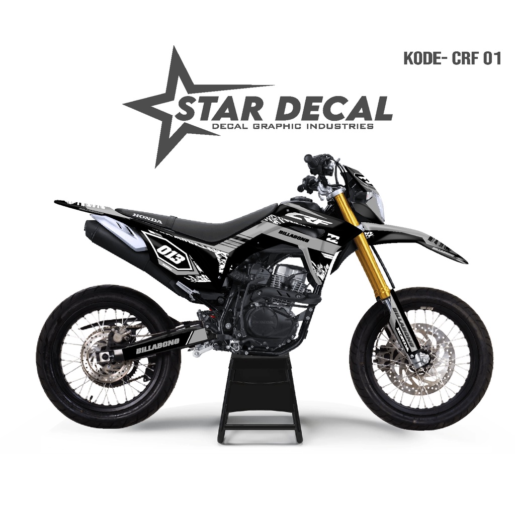 Decal Stiker Motor  CRF full body Hitam Abu-Abu