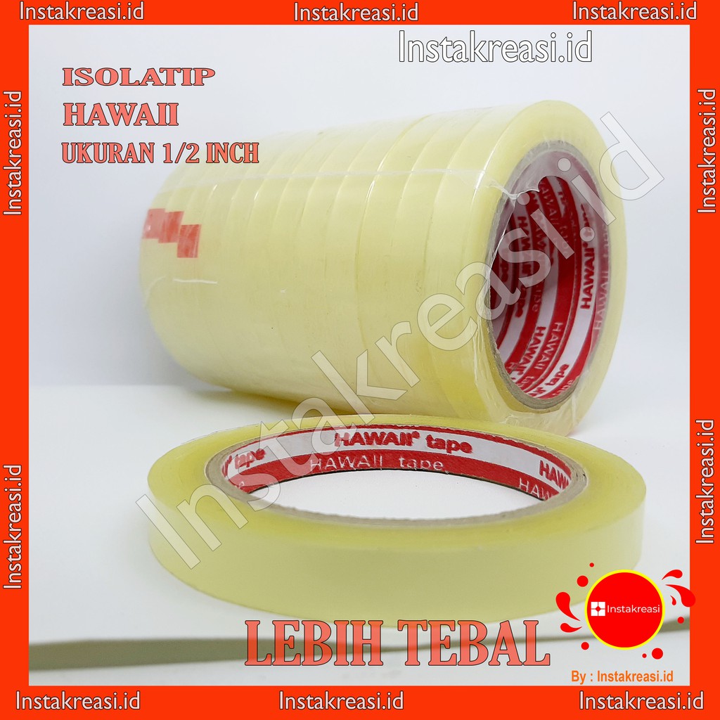 

ISOLASI/SELOTIP/SOLATIP 1/2" INCH 72 YARD - LAKBAN BENING HAWAI