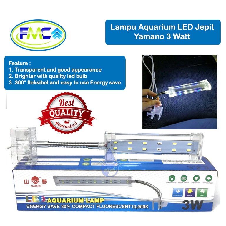 Lampu Aquascape Aquarium LED Mini Model Jepit Yamano Lampu Akuarium Kecil Praktis Murah