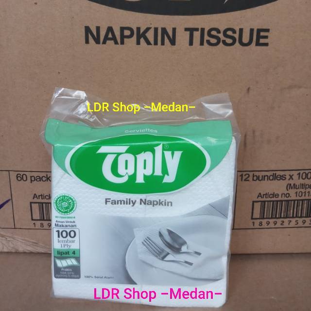 TOPLY NAPKIN Tissue Kertas | Tisu Kertas white 100's