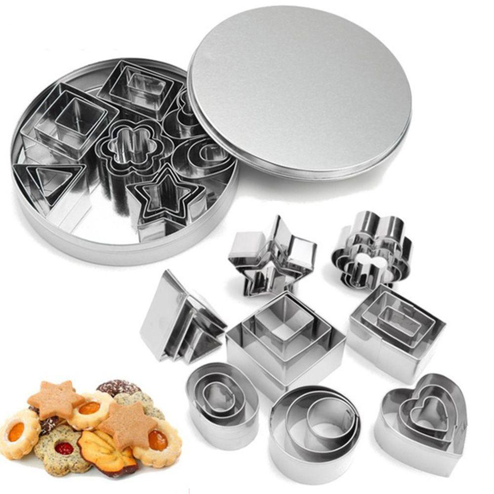 Nanas 24Pcs Cookies Cutter Dekorasi Cetakan Kue Coklat Stainless Steel Pastry Biscuit Slicer