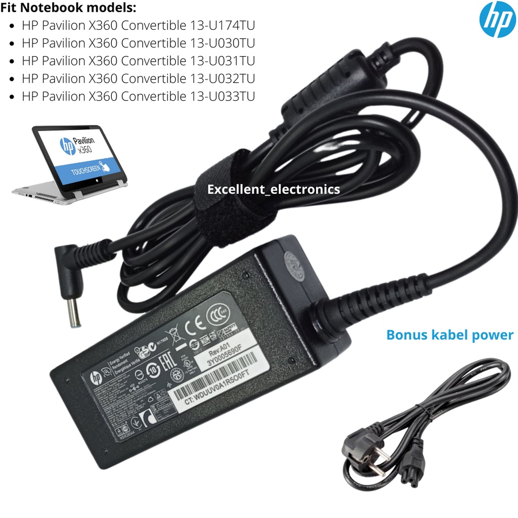 Charger adaptor HP Pavilion X360 Convertible 13-U174TU 13-U030TU 13-U031TU 13-U032TU 13-U033TU High 