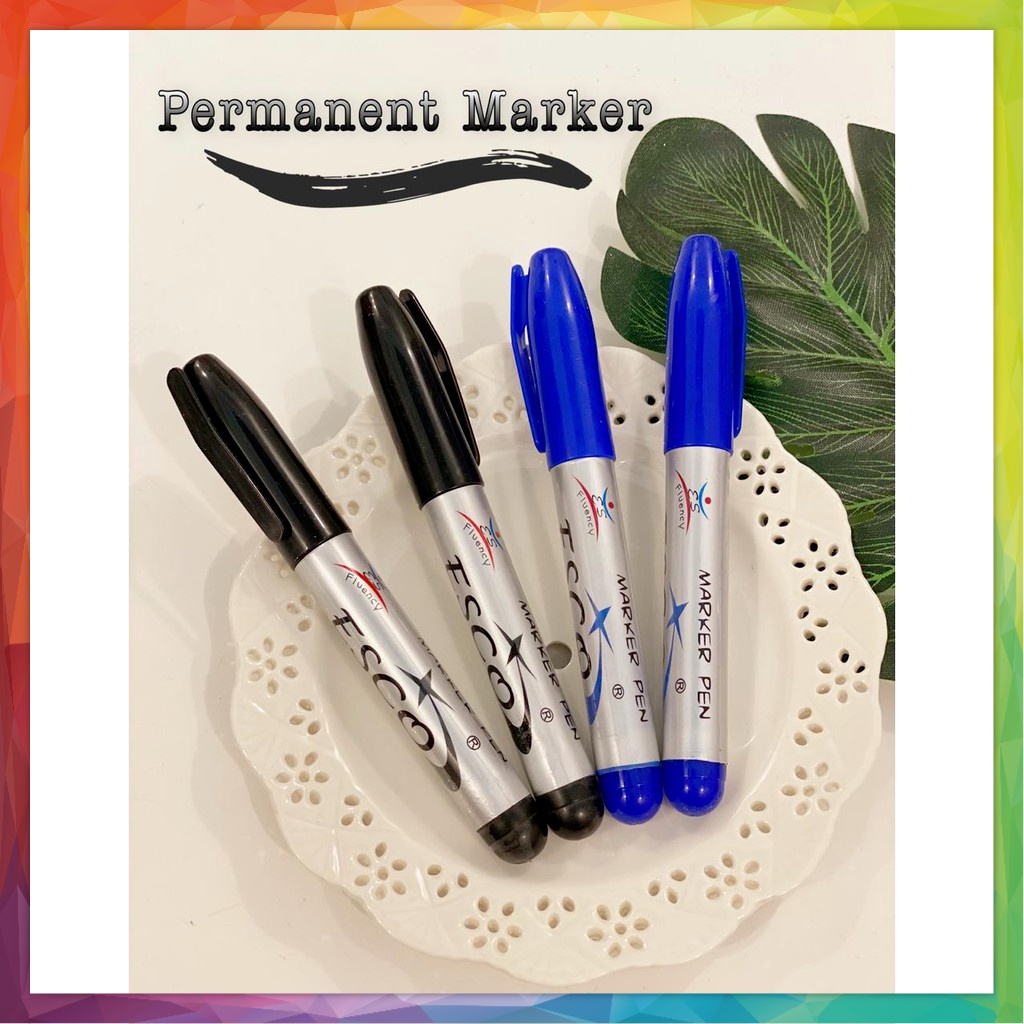 SPIDOL HITAM BIRU Permanen ESCO Permanent Marker ES-75