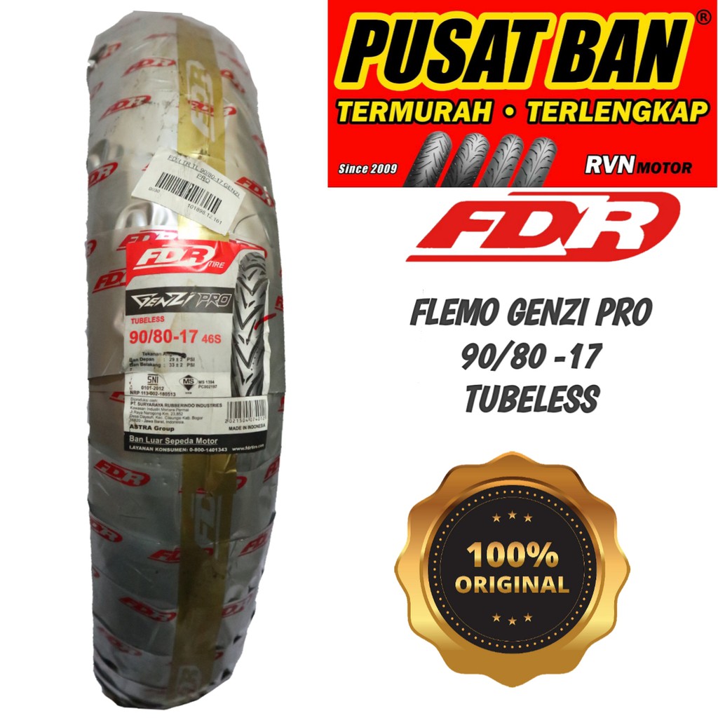 FDR GENZI PRO 90/80-17 TUBELESS (FREE PENTIL )