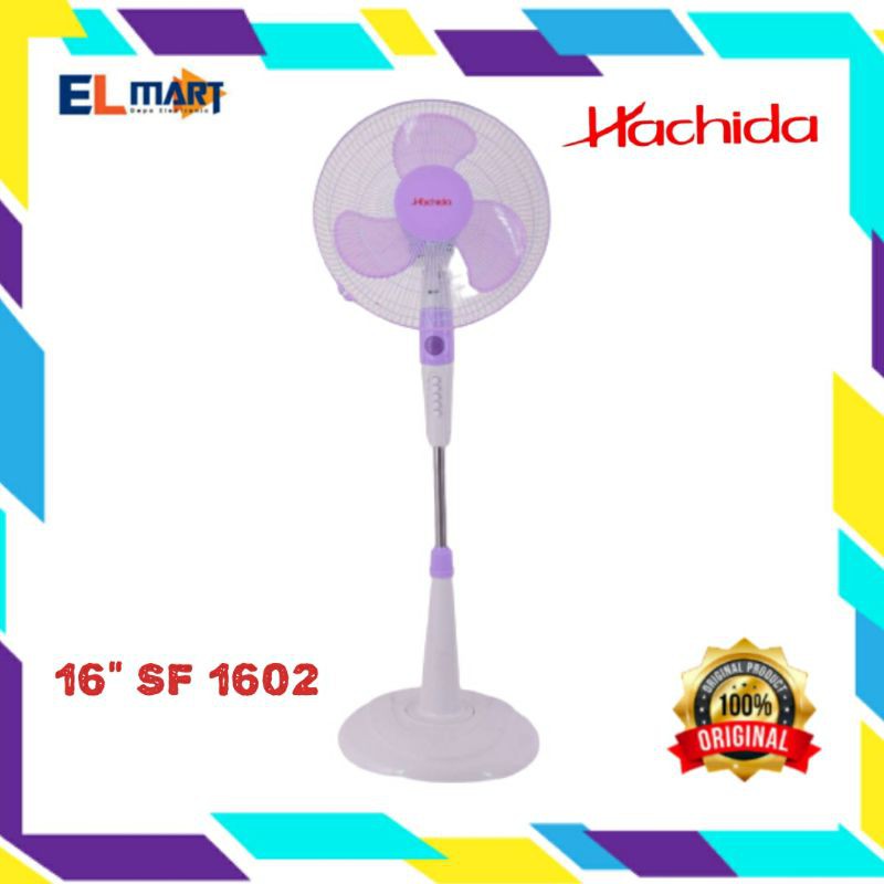 Hachida kipas angin berdiri ada lampu 1602  stand fan 16inch 16&quot; 3 kecepatan