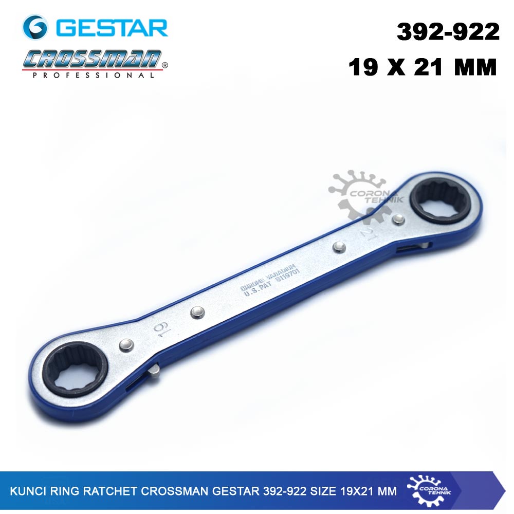 Crossman Gestar - Kunci Ring Ratchet - 392-922 Size 19x21 mm