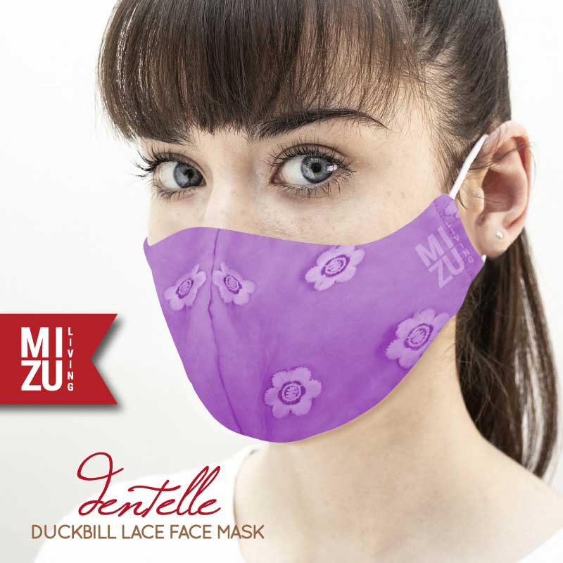 [SALE] MIZU DENTELLE Lace Face Mask Embroidery Masker Renda Kain Organza Bordir 3Ply Cuci REUSABLE