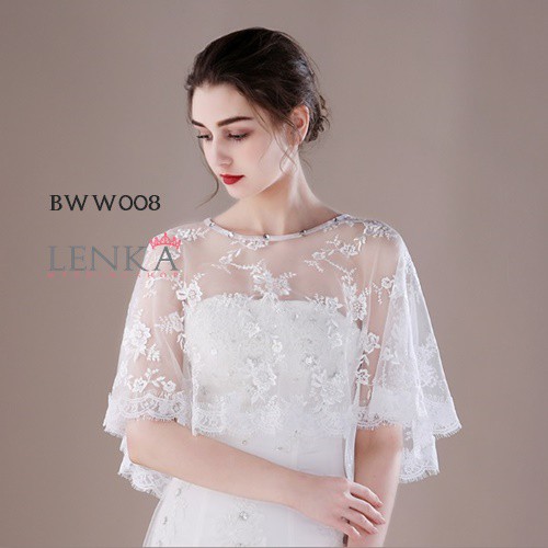 [READY STOCK] BOLERO PENGANTIN PESTA RENDA BROKAT AKSESORIS WEDDING BWW008