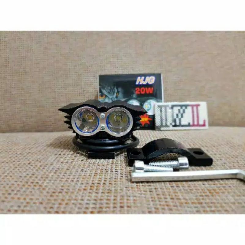 LAMPU TEMBAK SOROT LED OWL MINI 20 WATT CREE 2 MATA ULTRAFIRE 8 VOLT OWL 2 MATA UNIVERSAL