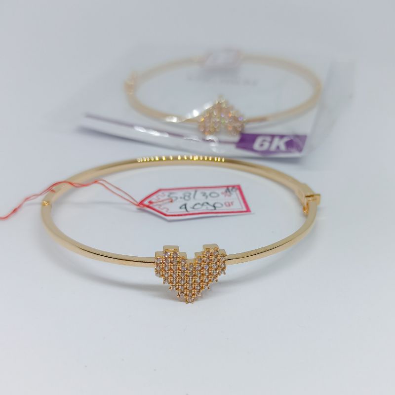 Gelang love bulat emas asli 300%