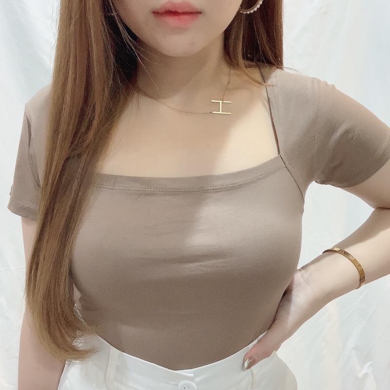 SquareNeck Top | Blouse Kaos Polos Atasan Wanita Spandex Rayon | Maimon Grosir