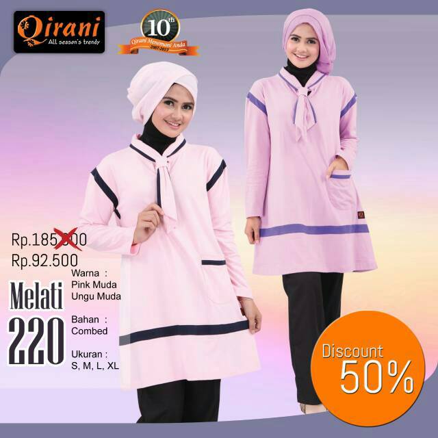 PROMO QIRANI DISKON 50% ATASAN QIRANI MELATI 220