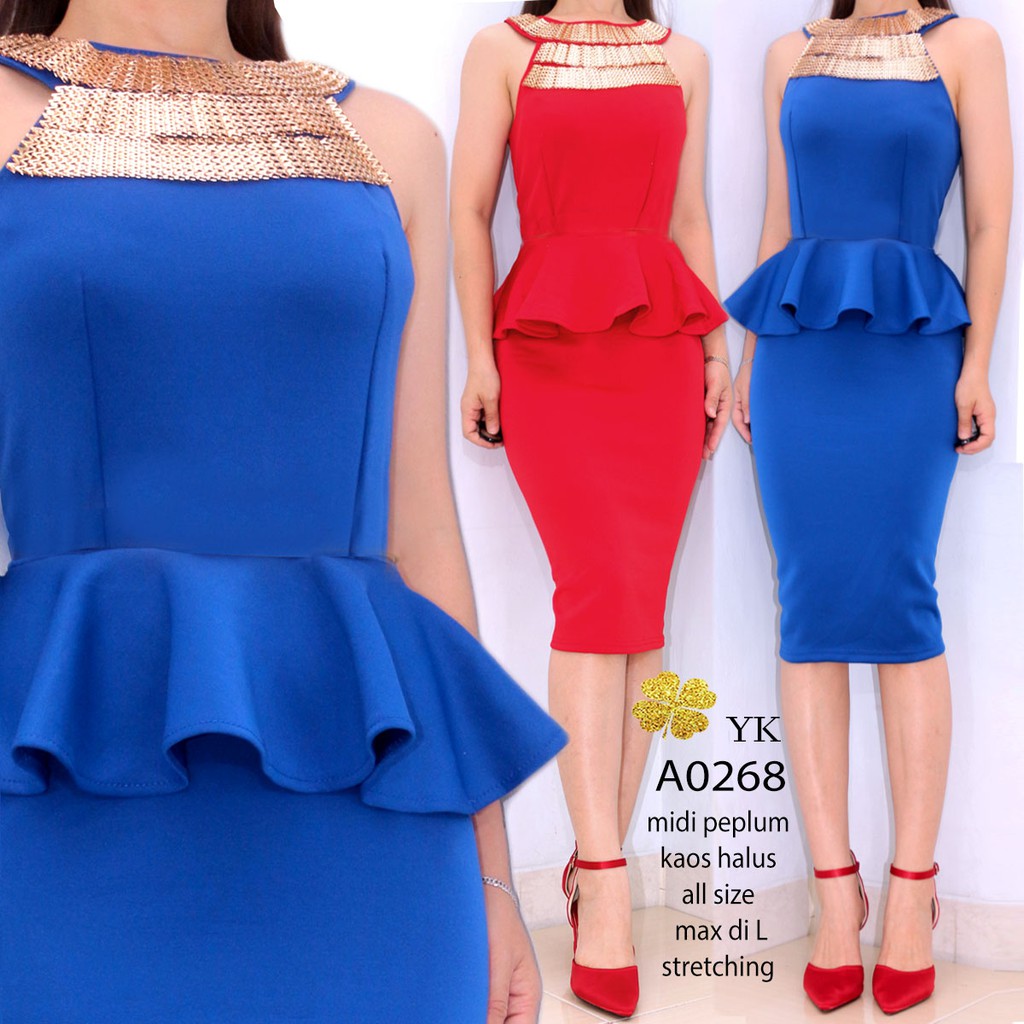 Ykdress minidress midi cleopeplum import premium