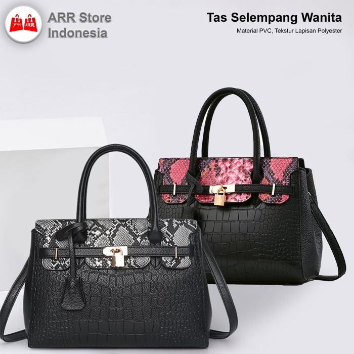 Tas Selempang Wanita Sling Bag Hand Bag Motif Kulit SintetisTas Import Premium Murah