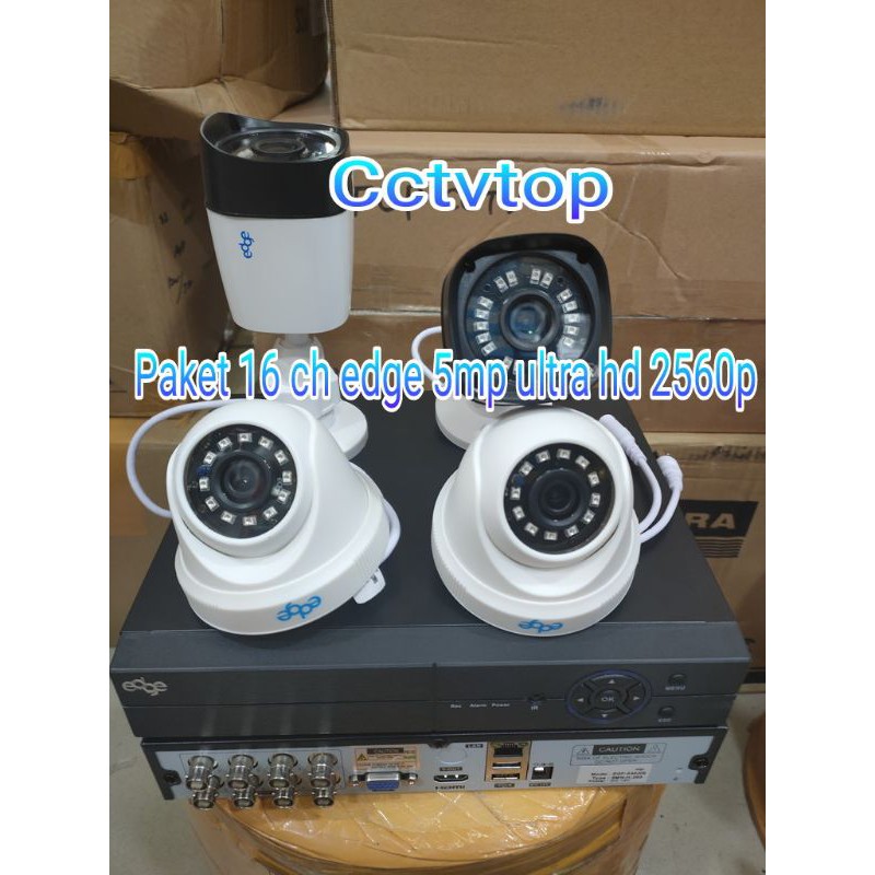 Paket cctv 16 ch edge 5mp + HDD 2 TB lengkap tinggal pasang