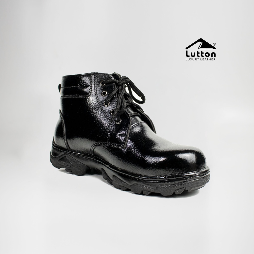 LUTTON - Sepatu safety pria terbaru - Sepatu Proyek - Sepatu safety ujung besi terlaris - Sepatu safety pria terlaris - Sepati safety boots tali