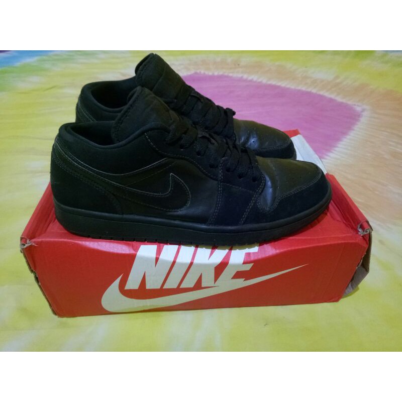 nike air jordan 1 low triple black second original  1000%