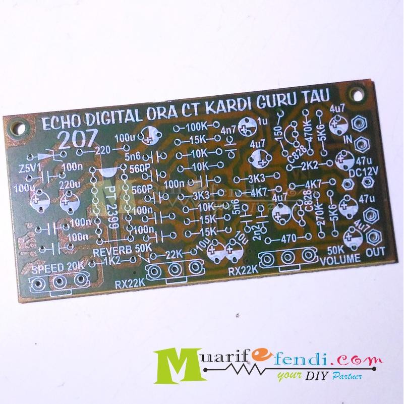 PCB Echo Eco Effect efek digital PT2399 reverb mic mixer