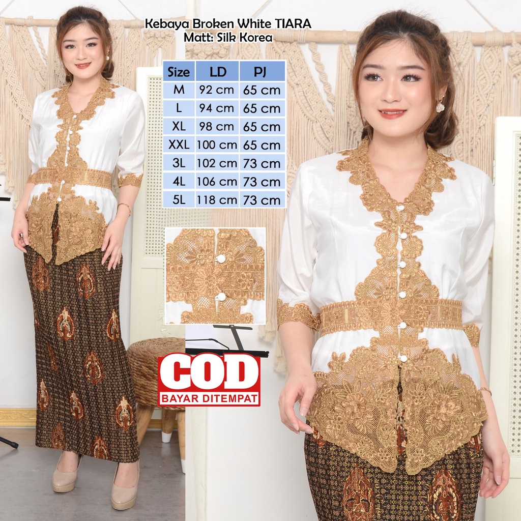 Atasan Kebaya Bordir Modern Mewah Lengan 3/4 Warna Putih|Merah Maroon|Biru Navy / Kebaya Wanita Dewasa Terbaru / Kebaya Akad Nikah Kekinian / Kebaya Wisuda Elegan / Kebaya Kondangan Moderen Cantik Tiara-3