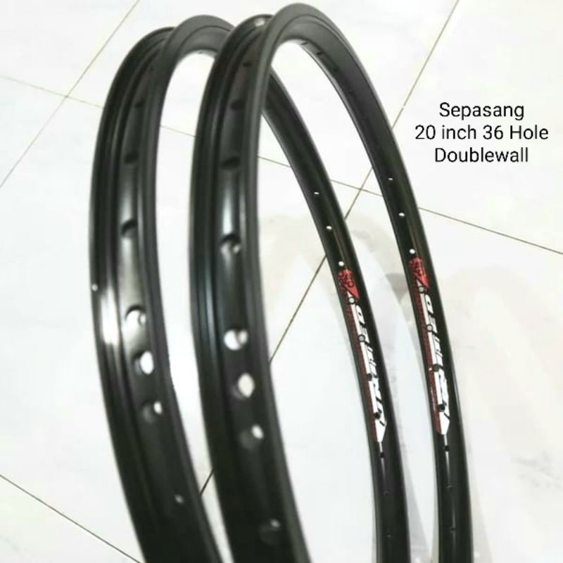 VELG SEPEDA LIPAT SELI BMX 20 INCH 406 36H UNITED HITAM