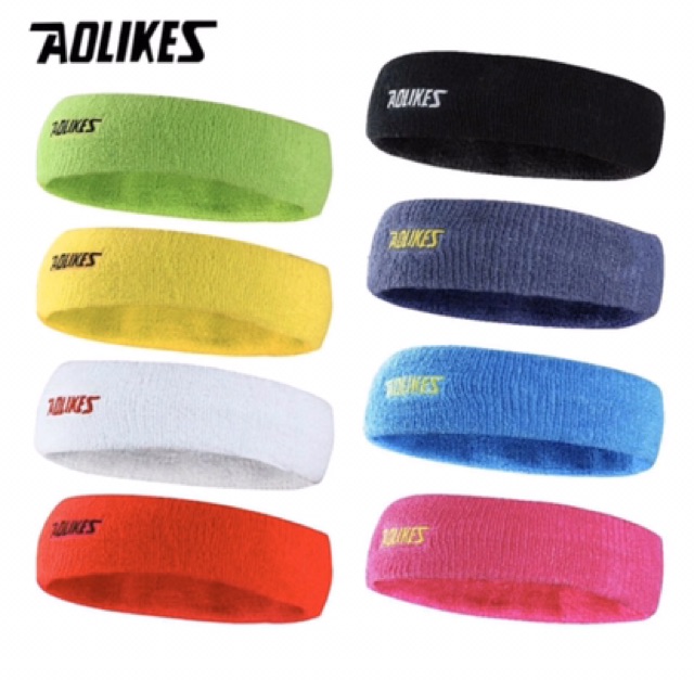 2104 AOLIKES HANDUK KEPALA HEADBAND SWEAT BAND FITNESS GYM YOGA TENNIS