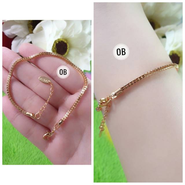 COD Gelang emas 24k tali tipis xuping n0205201