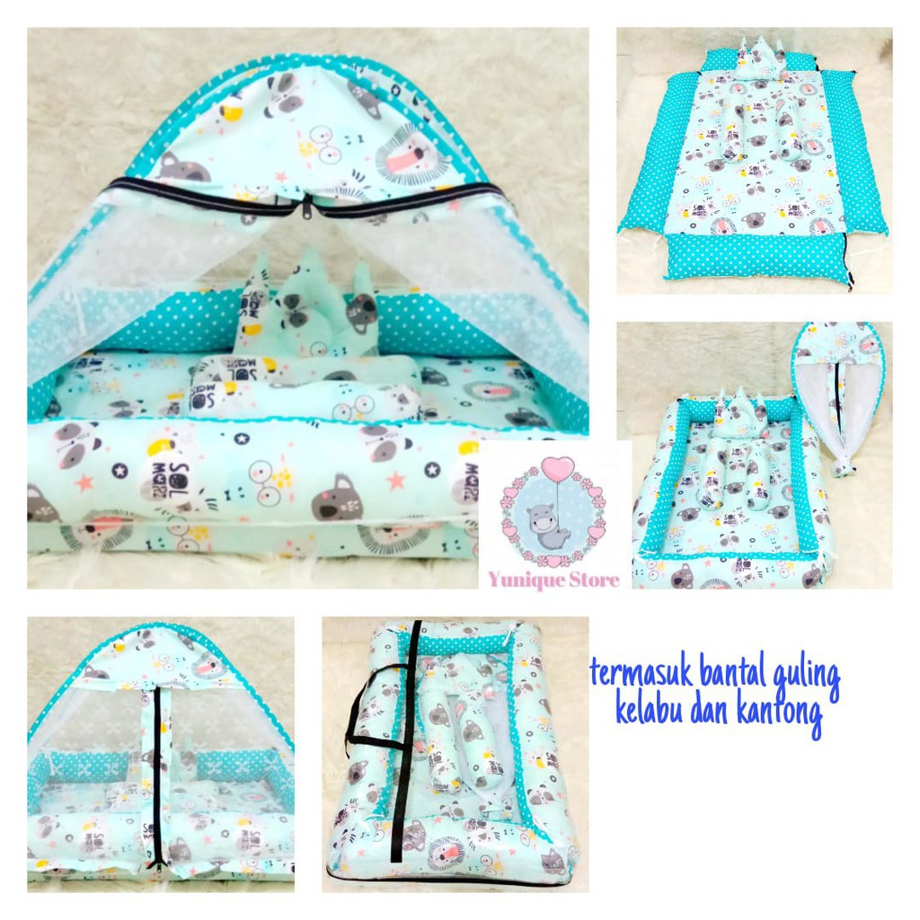 BEST-SELLER Kasur Bayi Kelambu dan-Tenda Motif Archery x Polkadot-navy CBNK 029 PLUS NON FURING-5