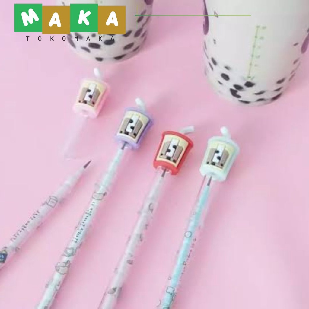 

pensil susun boba pensil peluru pensil bensia pensil cetek mekanik alat tulis kantor lucu unik import