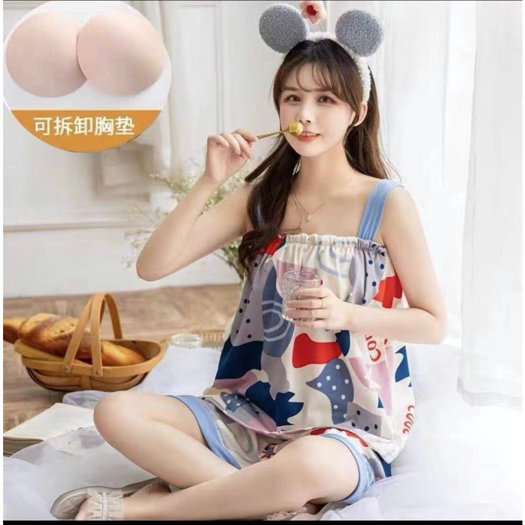 PROMO!! Baju Tidur Wanita Dewasa Sexy 2021 Bra BUSA bisa di Lepas / Baju Tidur Hotpane BRA BUSA Model TERBARU MURAH / Setelan Piayama Tidur Cewek Bahan LEMBUT