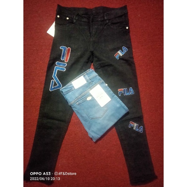 celana panjang jeans pensil cewek prada~motif bordir