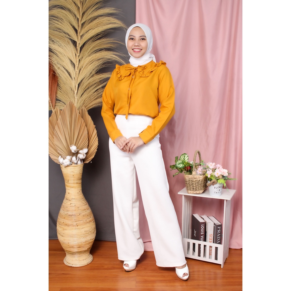 Tq88indonesia Fashion Baju Blouse Wanita Terbaru / Jeni Top / Jeni Blouse Korean Style /  Baju Polos Wanita Lengan Panjang / Ootd Terbaru / Outfit Citayam