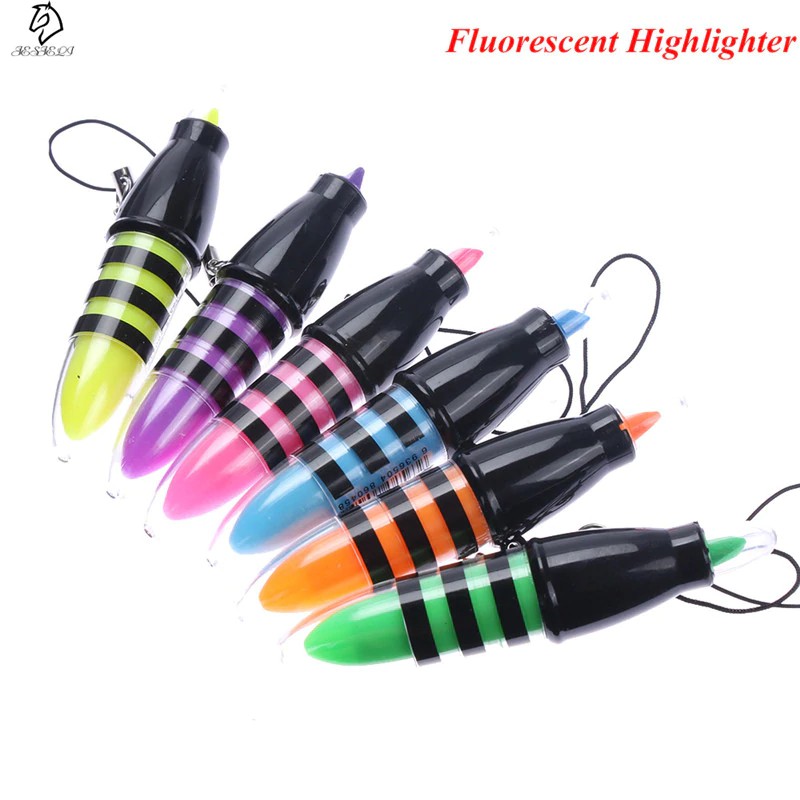 

INDORETAIL | 6 Pcs Highlighter Marker Aneka Warna Sedikit Bee Series Mini Sorot Penanda Warna Pena