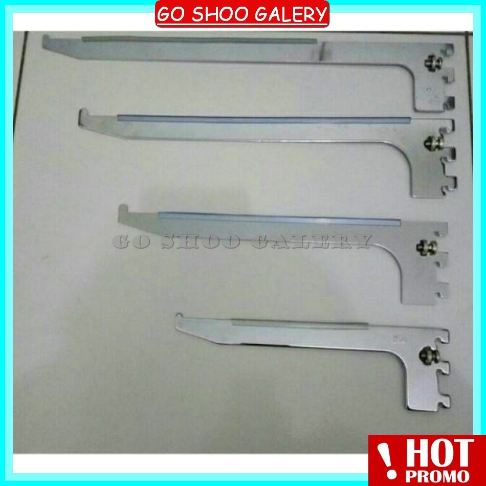 Daun Bracket Kaca 25 cm Super Display Bracket Ambalan Kaca