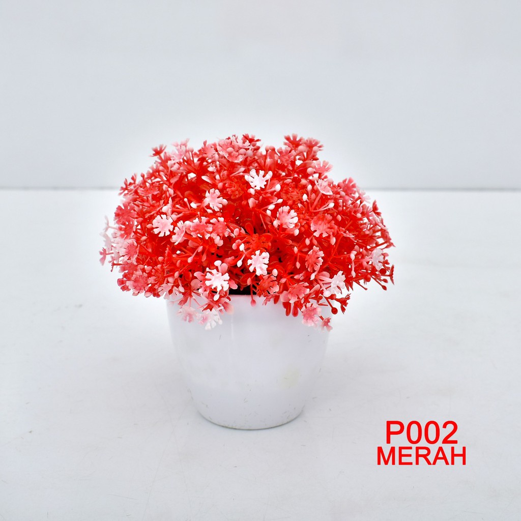 COD / BUNGA HIASAN MINIBALL/ Bunga Artificial Import murah Batam P002-Merah