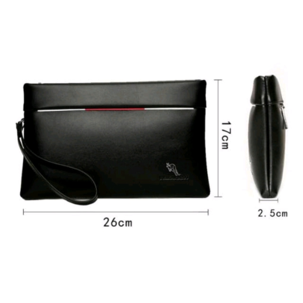 Tas Clutch PU Leather Bag Pria for Business Dompet Handbag Pria Elegant - Hitam