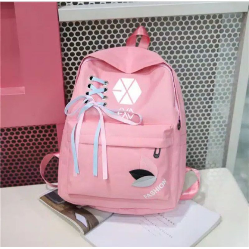 Ransel Exo -  Tas Sekolah Stylish Murah Trendy-Pink