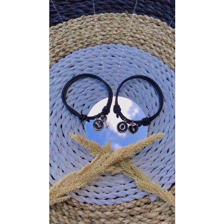 Gelang couple inisial+gembok kunci