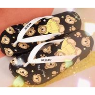 Sandal Jepit Tebal Wanita Bear Beruang Simple Lucu Import MGR / Size 36 (811W-2)