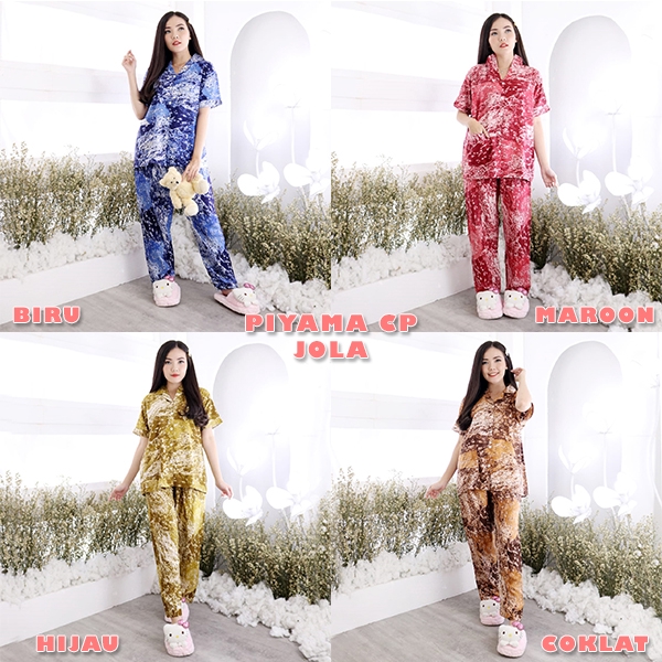 Set Piyama Baju Tidur CP &amp; HP JOLA Motif Tie Dye Size Xl &amp; XXL Bahan Rayon