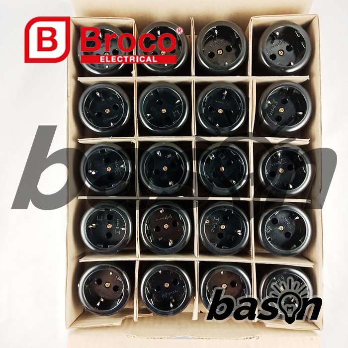 BROCO 6130 STD Socket Outlet Outbow 16A 250V - Black