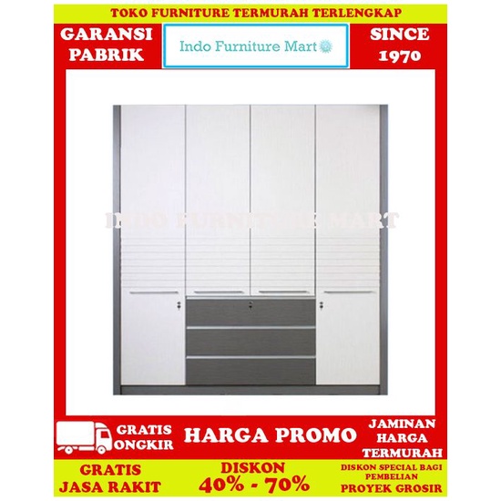 Lemari Pakaian Minimalis Baju4 Pintu Siantano Lemari 4 Pintu 481Sw